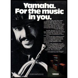 1982 Yamaha Stereo System Chuck Mangione Vintage Print Ad Audiophile Wall Art